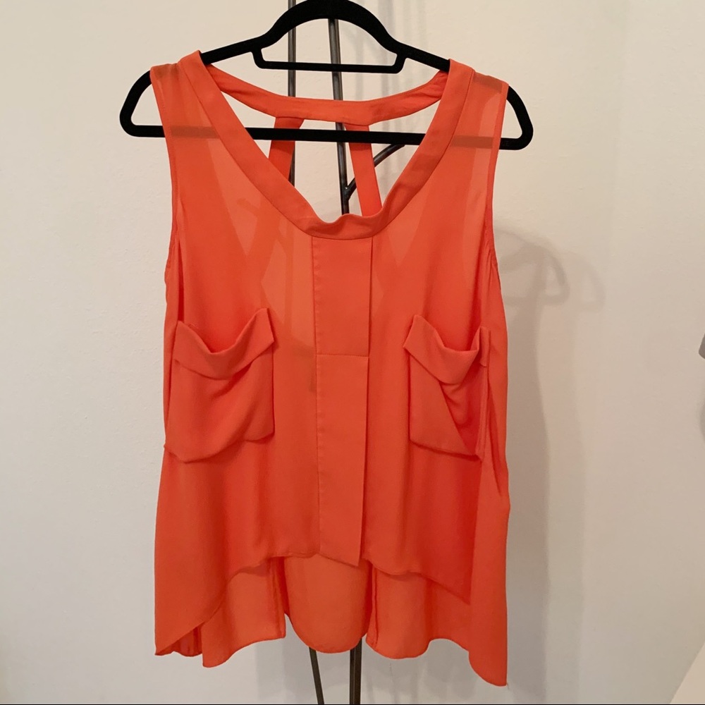 BCBG MaxAzria Peach Tank Top with Pockets